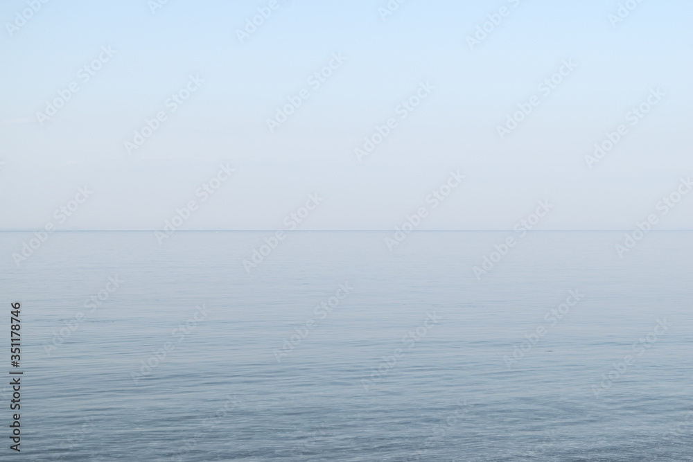 Where is the sky, where is the sea? Foggy morning in mid-summer at Therma beach – Samothraki island,