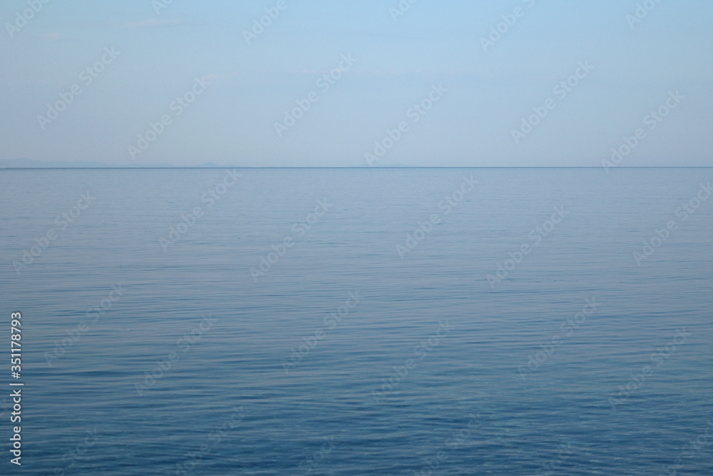 Where is the sky, where is the sea? Foggy morning in mid-summer at Therma beach – Samothraki island,