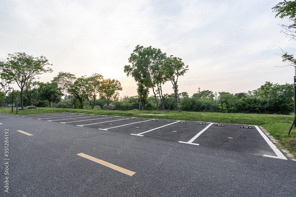 parking lot in city park