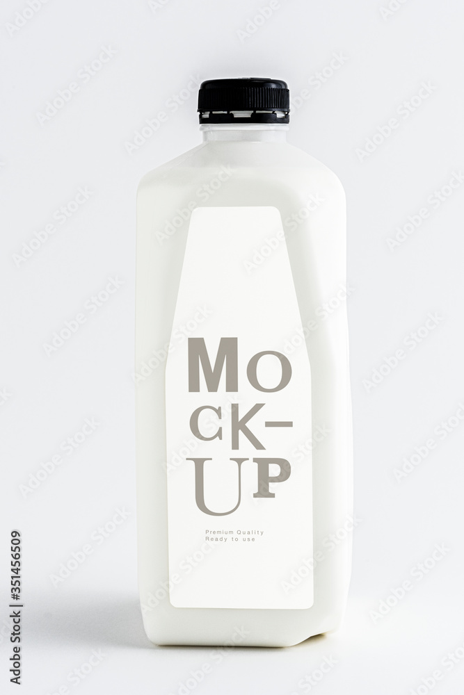 Pasteurized milk in plastic bottle mockup