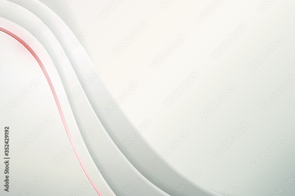 White abstract wavy background vector