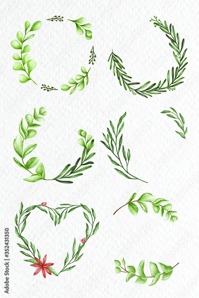 Floral wreath set vector