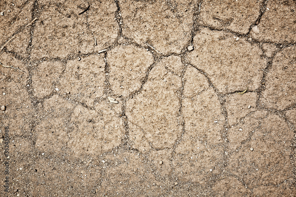 Dry soil outdoors, top view