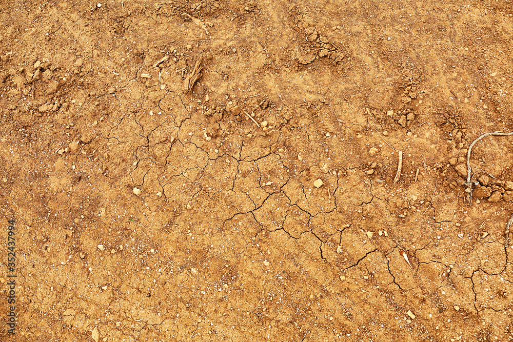 Dry soil outdoors, top view