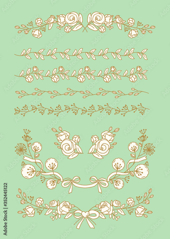 Floral doodle design collection vector