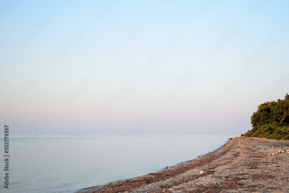 Cloudy sunset over the sea at Therma beach – Samothraki island, Greece, Aegean sea