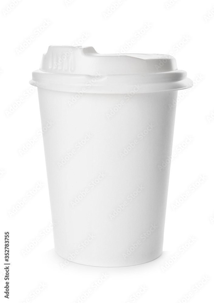 Takeaway cup for drink on white background