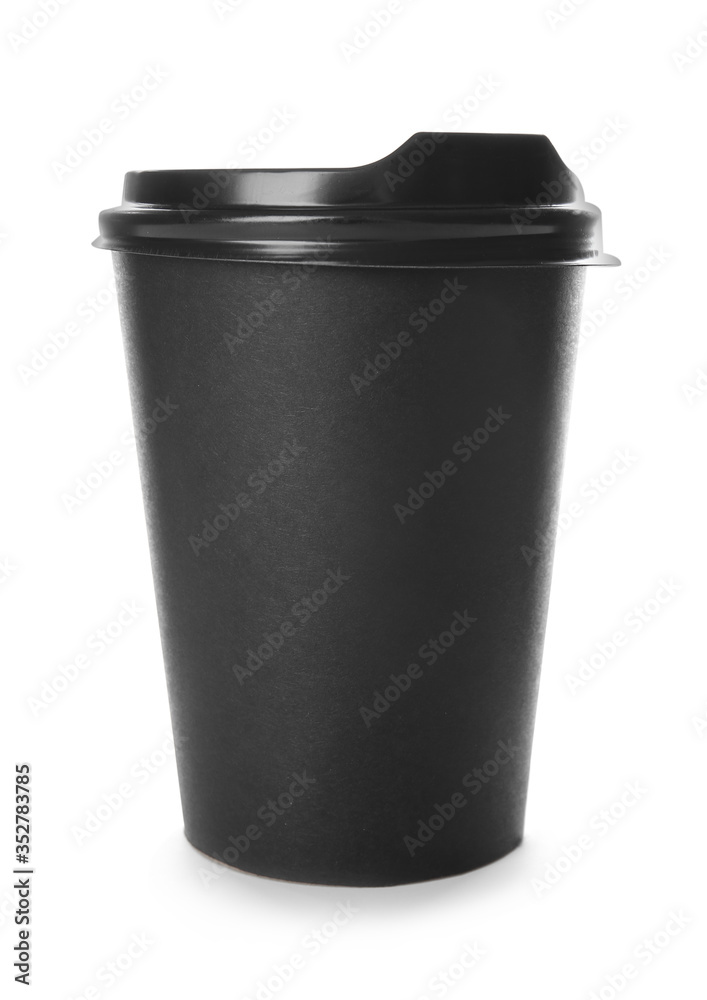 Takeaway cup for drink on white background