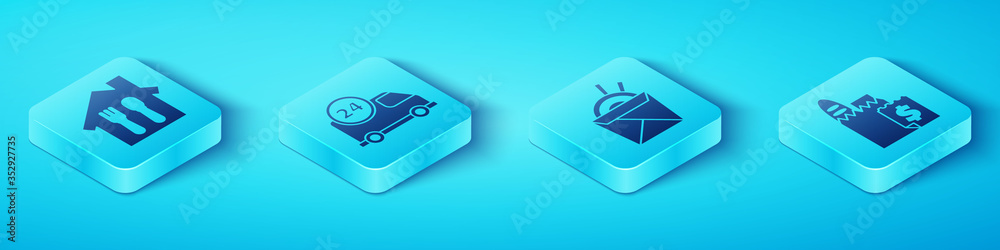 Set Isometric Online ordering and delivery，Fast delivery by car，Online ordering anddelivery and A（设置