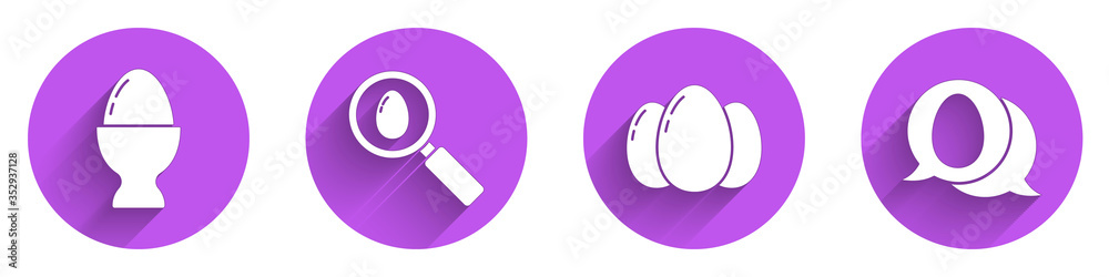 Set Easter egg on a stand, Search and easter egg, Easter eggs and Speech bubble with easter egg icon