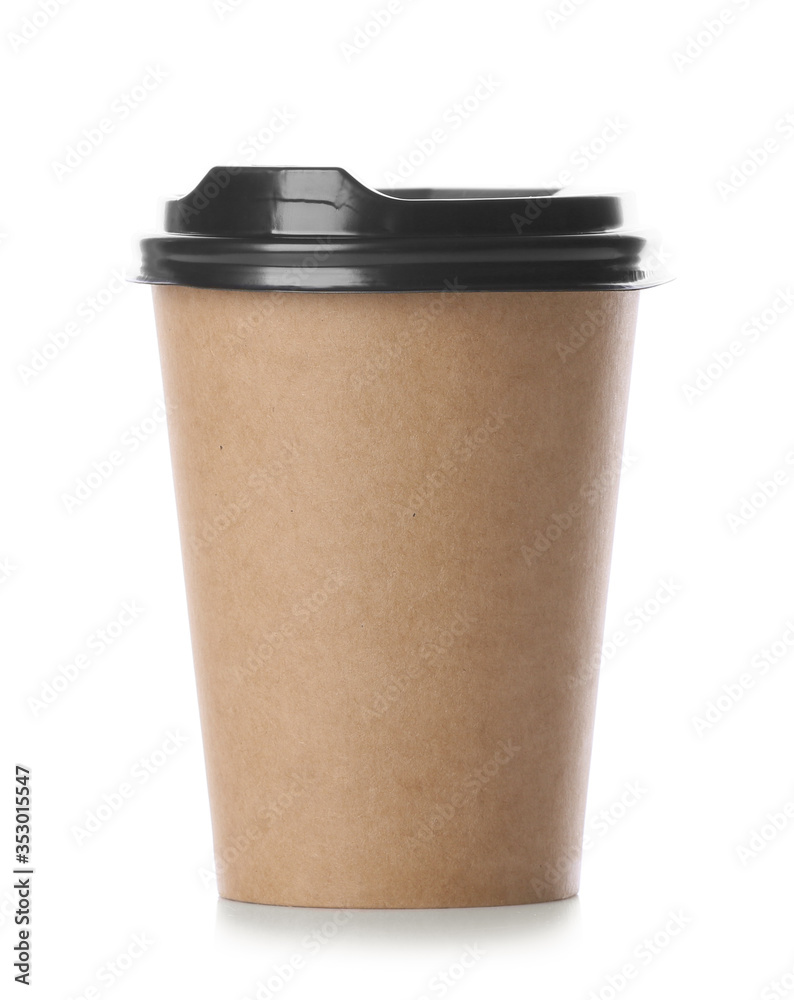 Takeaway cup for drink on white background