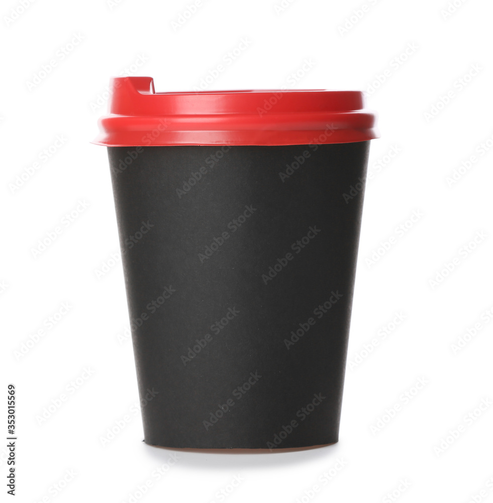 Takeaway cup for drink on white background