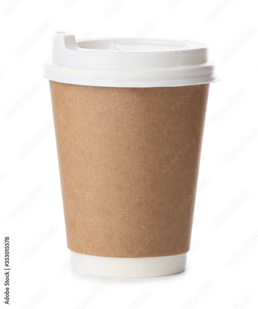 Takeaway cup for drink on white background