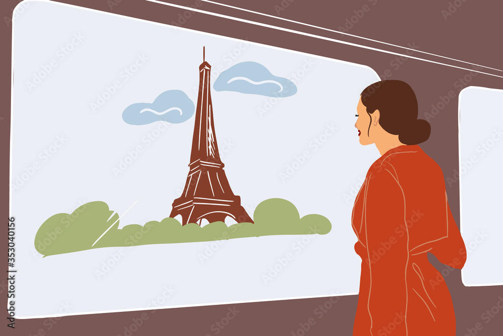 Woman traveling in Paris