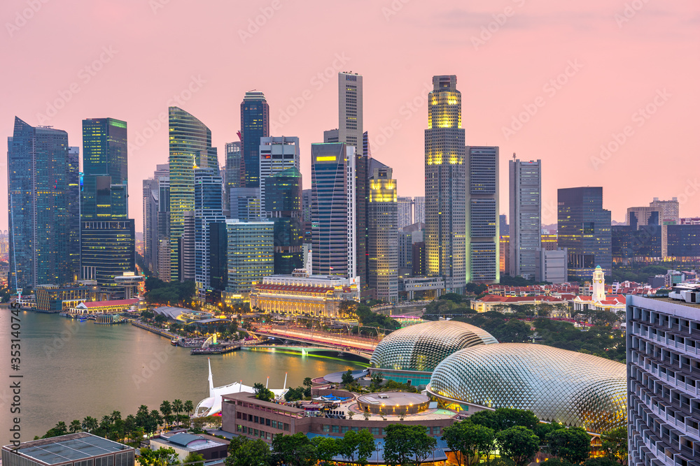 Singapore Financial District Skyline