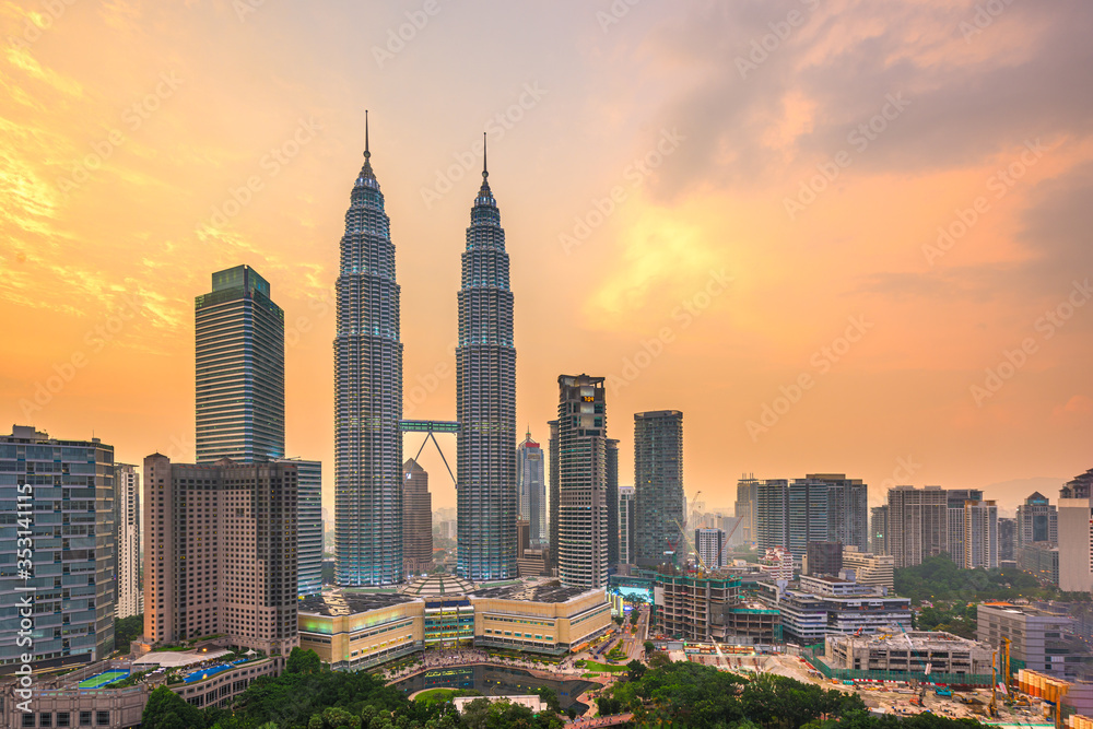 Kuala Lumpur, Malaysia park and skyline