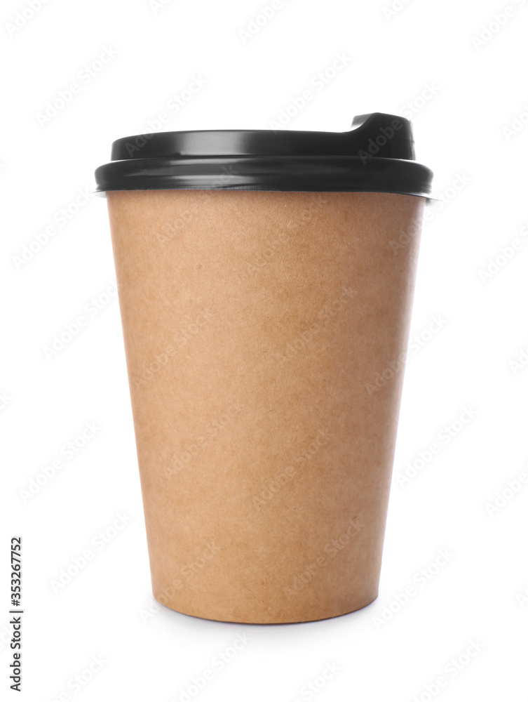 Takeaway cup for drink on white background