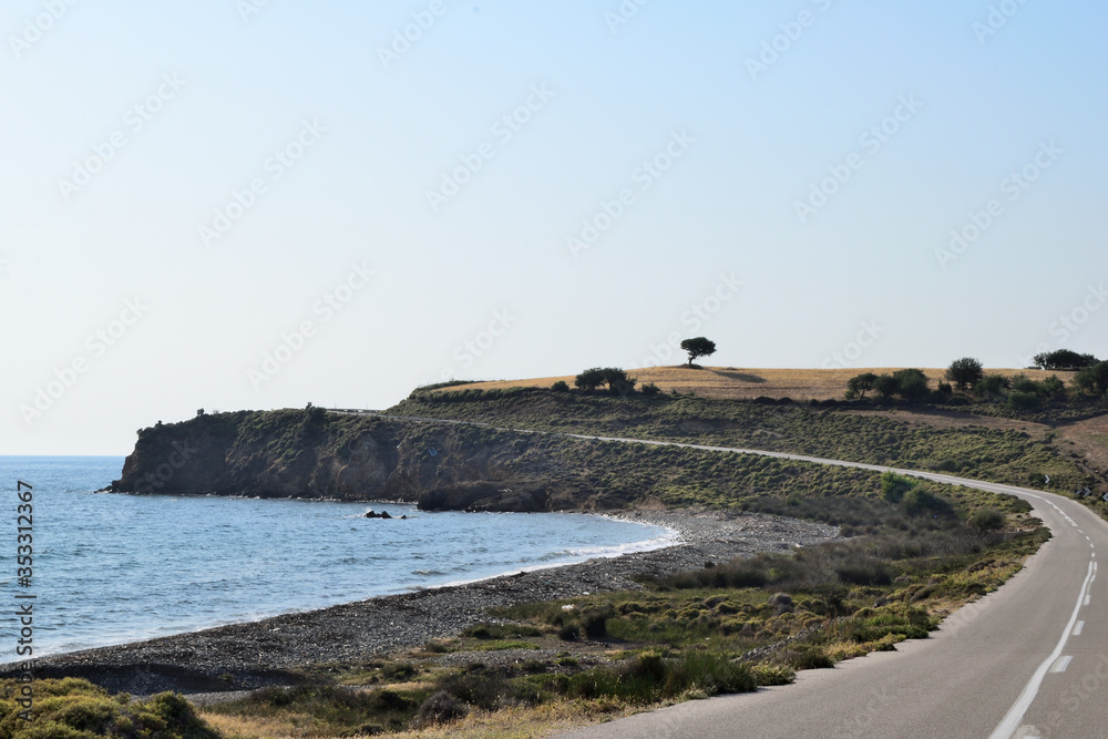 the road to the Kipos beach - Samothraki island, Greece, Aegean sea