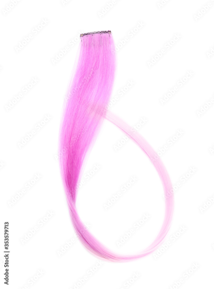 Bright hair strand on white background