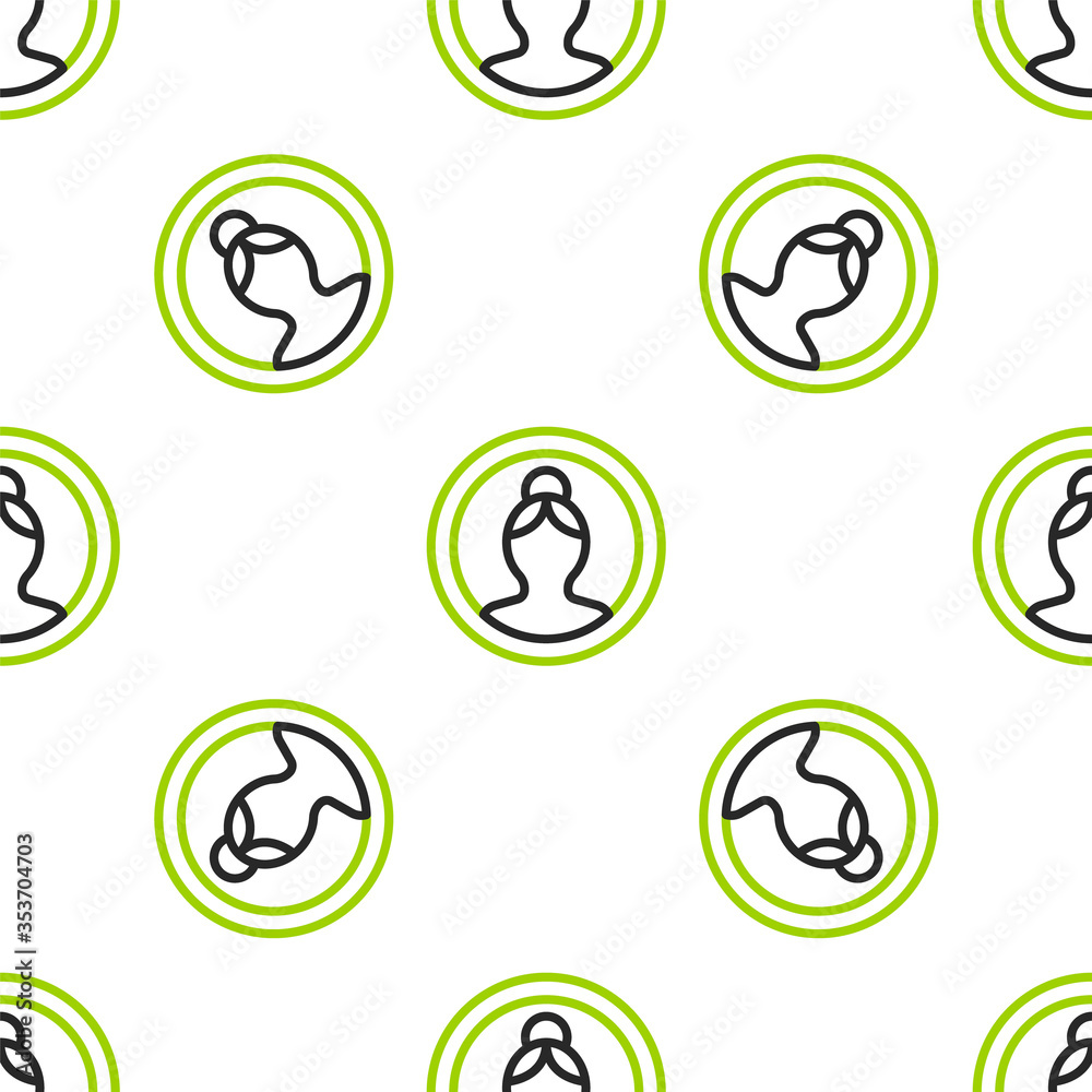 Line Create account screen icon isolated无缝pattern on white background.Vector.插图