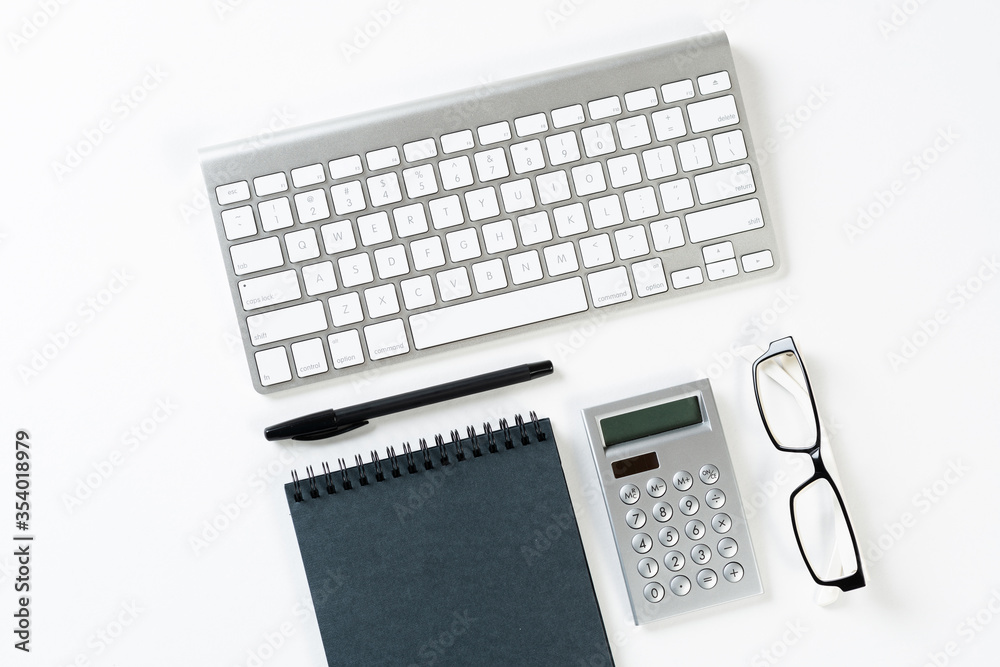 Still life of accountant office workspace