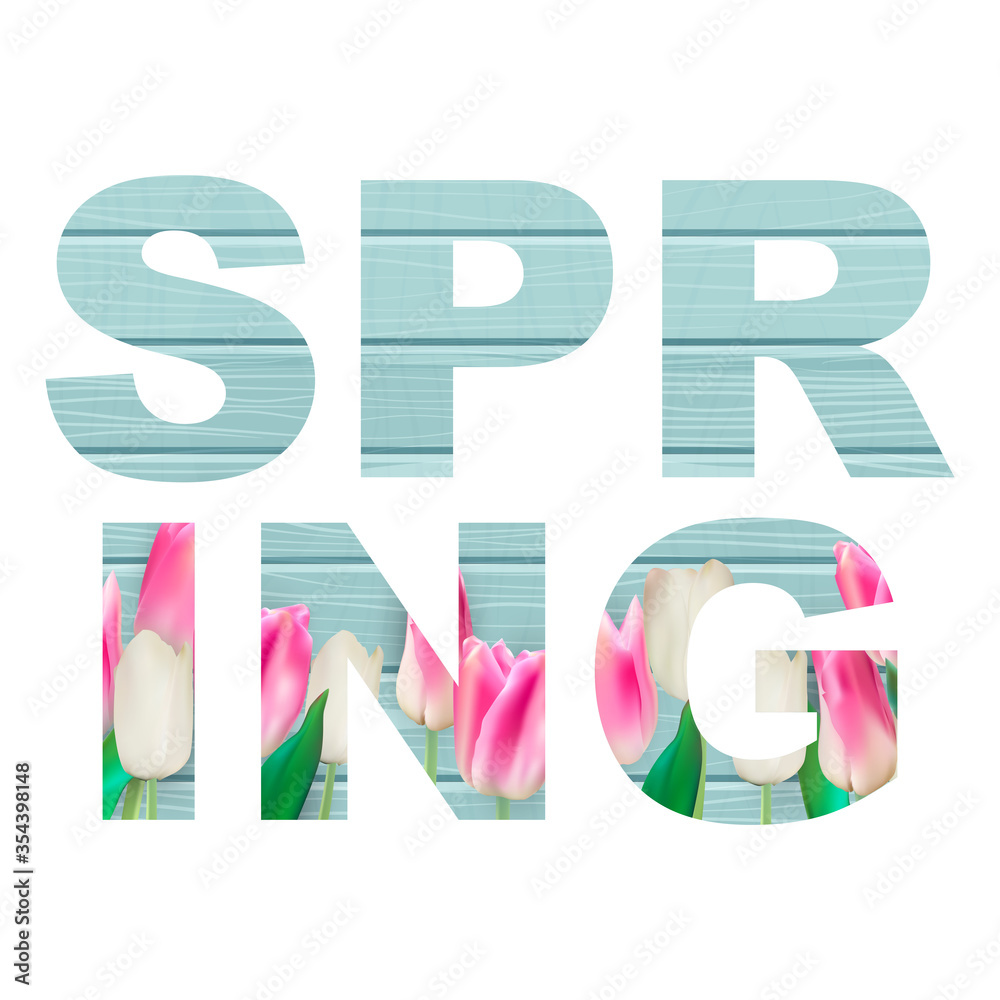 Abstract Spring Word Vector Illustration