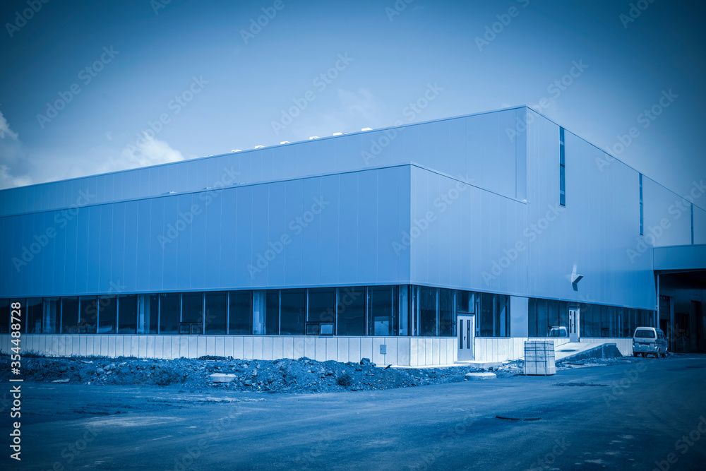 Modern factory buildings and warehouses