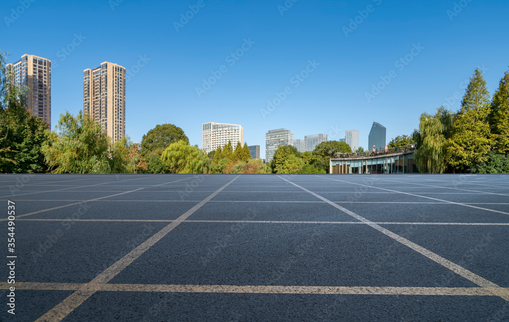 Urban road and urban architectural landscape