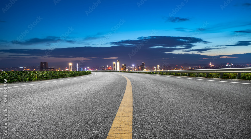 Urban road and urban architectural landscape