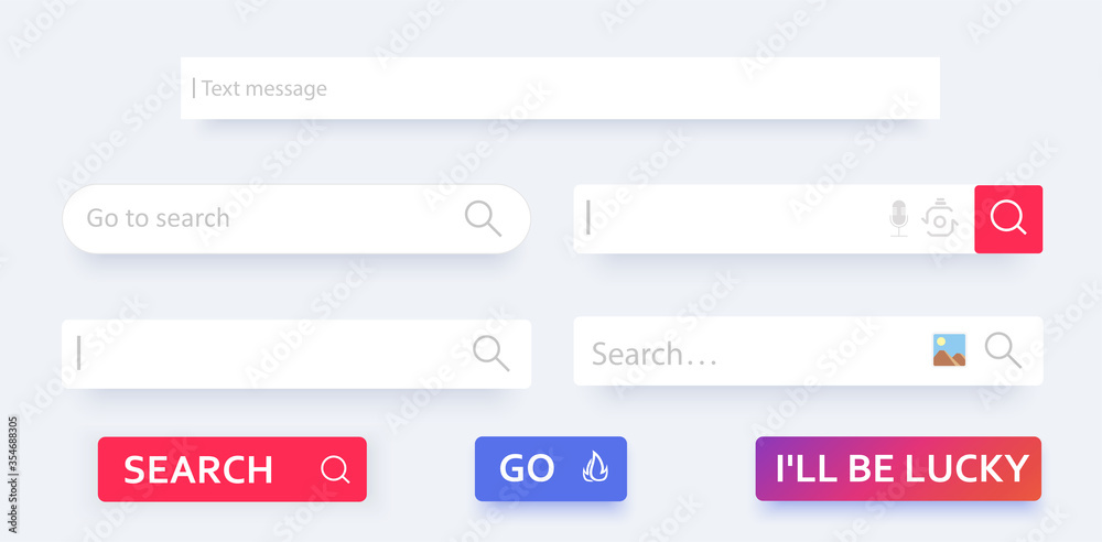 Set www search bar icons. Modern search bar for ui, design and web site. Vector illustration isolate