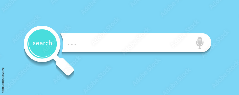 Search bar design for website or webpage user interface (UI) elements. Vector illustration