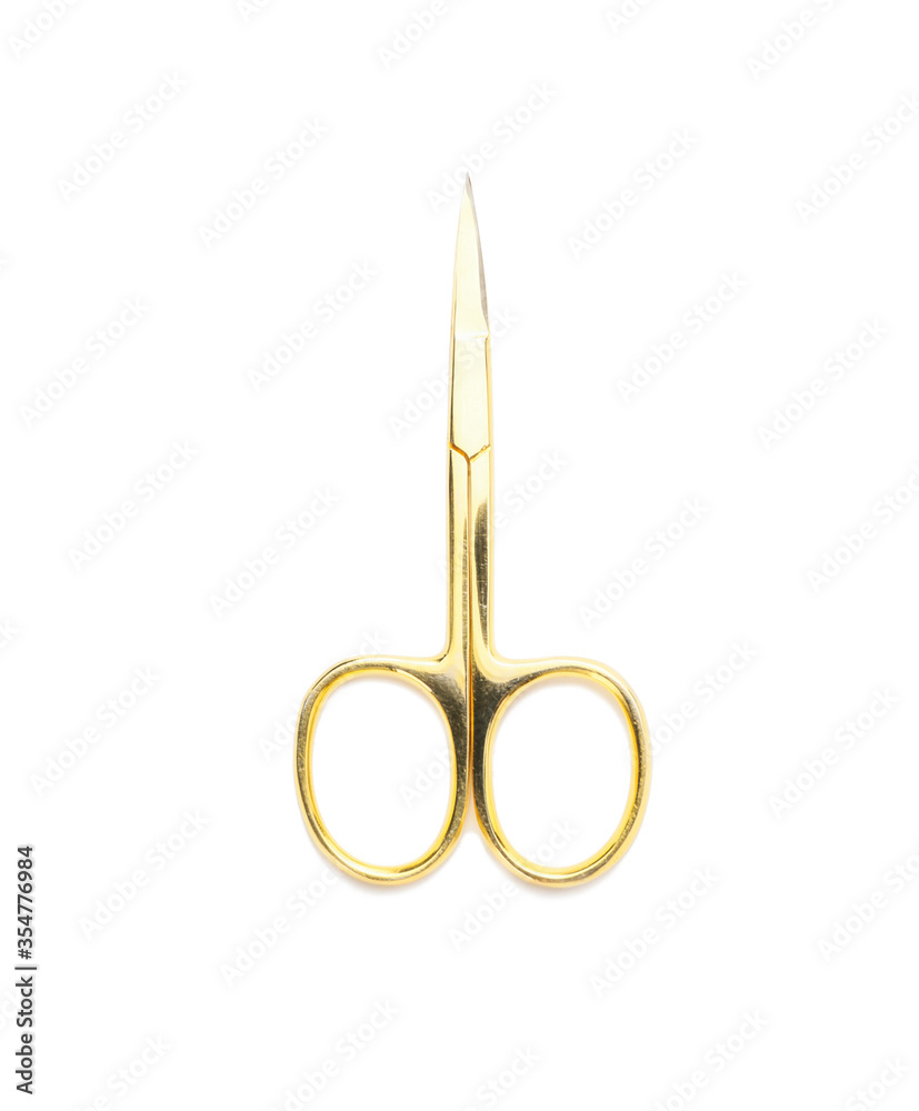 Scissors for manicure on white background