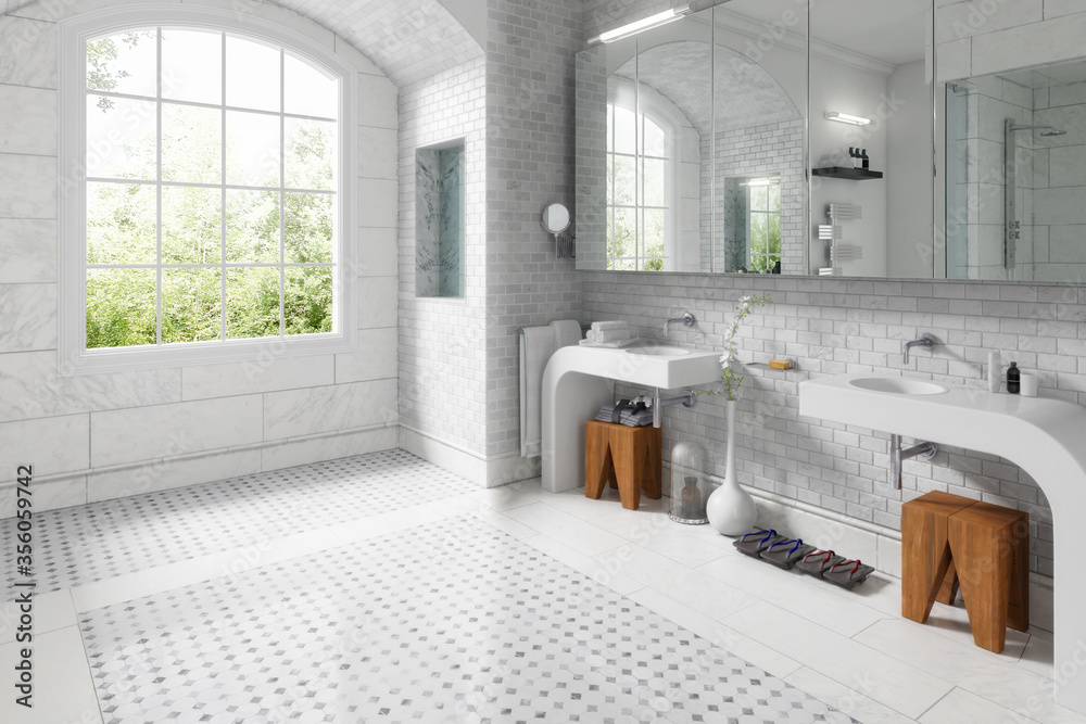 Old bathroom after renovation (design) - 3d visualization