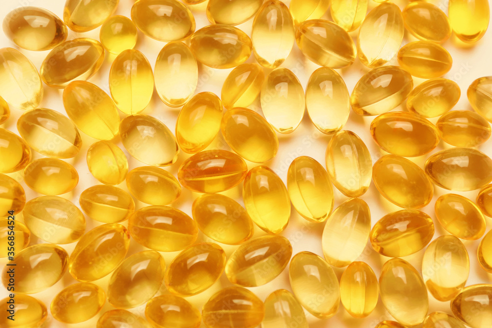 Fish oil capsules as background