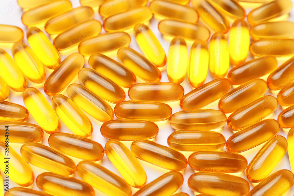 Fish oil capsules as background