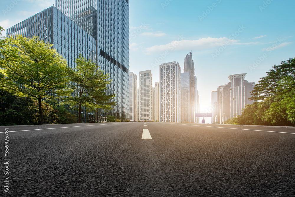 Urban roads and modern architecture