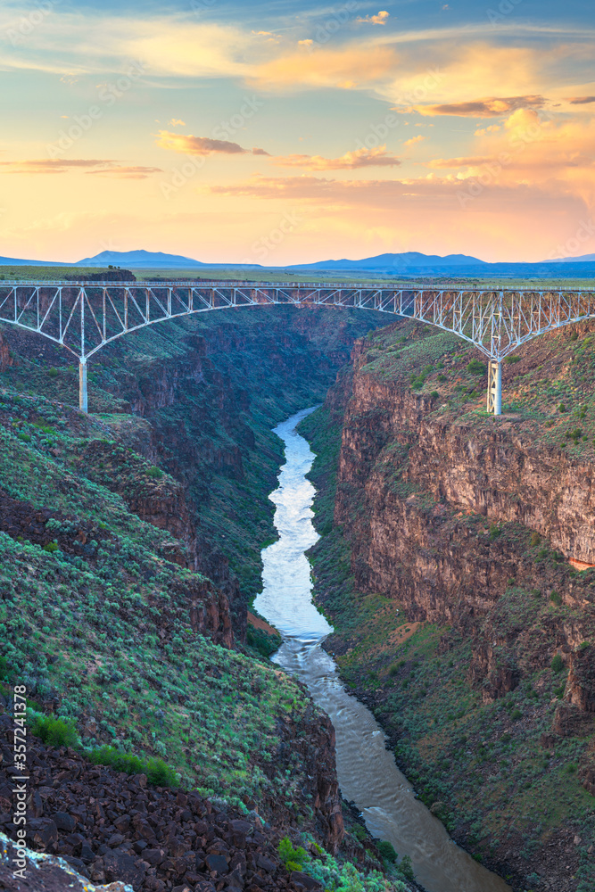 Taos, New Mexico, USA at Rio Grande Gorge Bridge over the Rio Grande