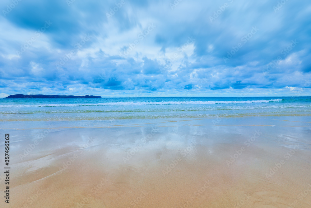 Beautiful sand beach on summer, Luxury island paradise for tourism on summer.