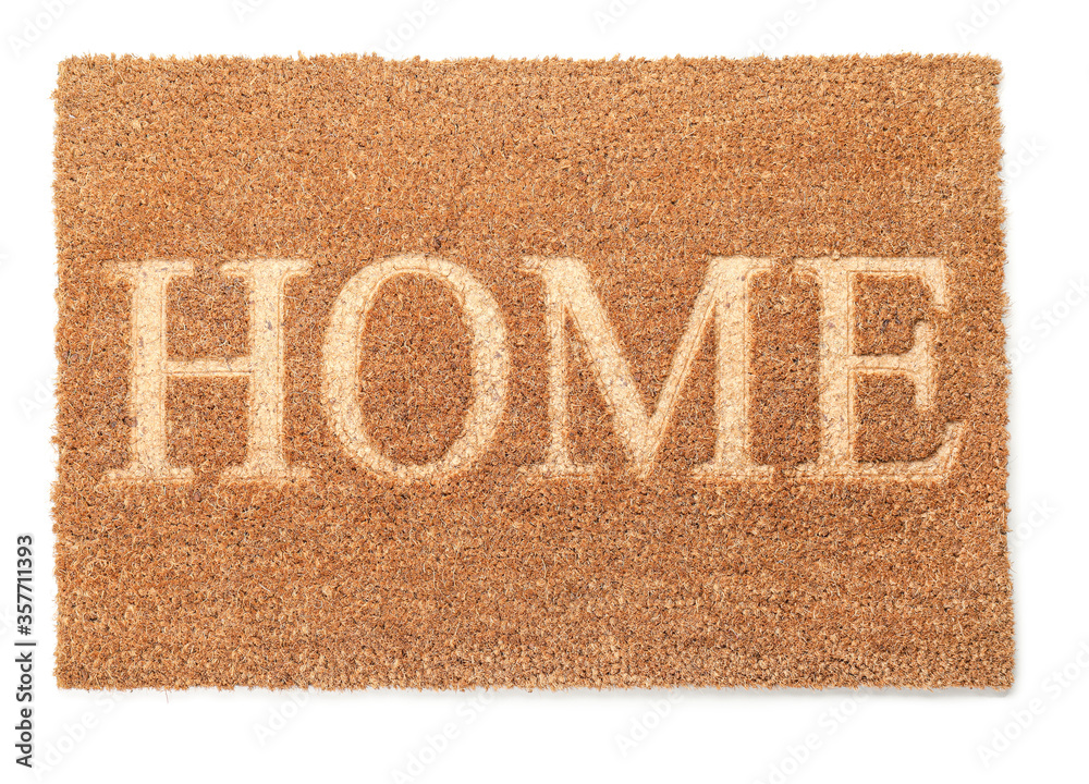 Door mat on white background