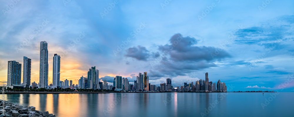 Evening skyline of Panama City