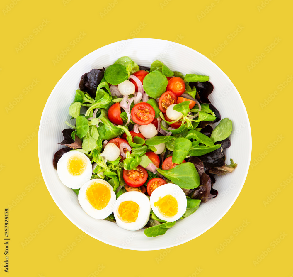 vegetable salad with Save with clipping path. 