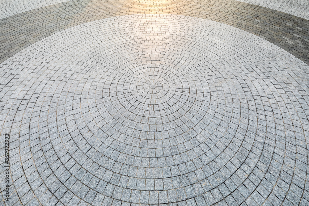 Top view of round square floor.