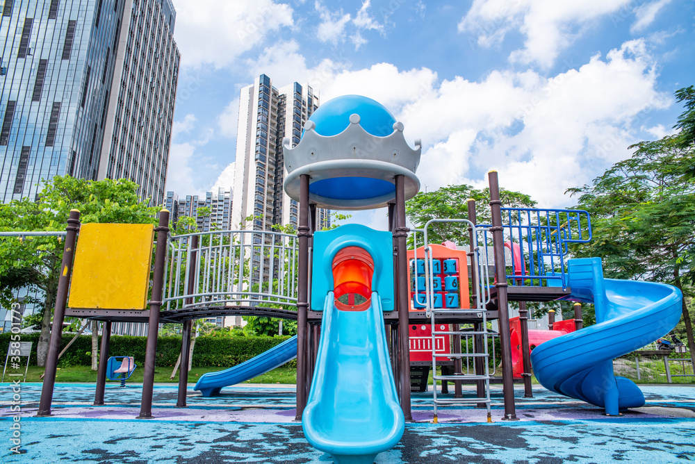 Children playground in residential area of Nansha District, Guangzhou