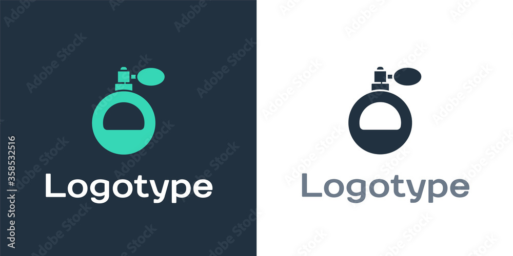 Logotype香水图标隔离在白色背景上。徽标设计模板元素。矢量插图