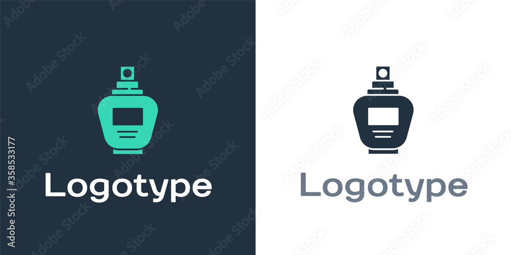 Logotype香水图标隔离在白色背景上。徽标设计模板元素。矢量插图