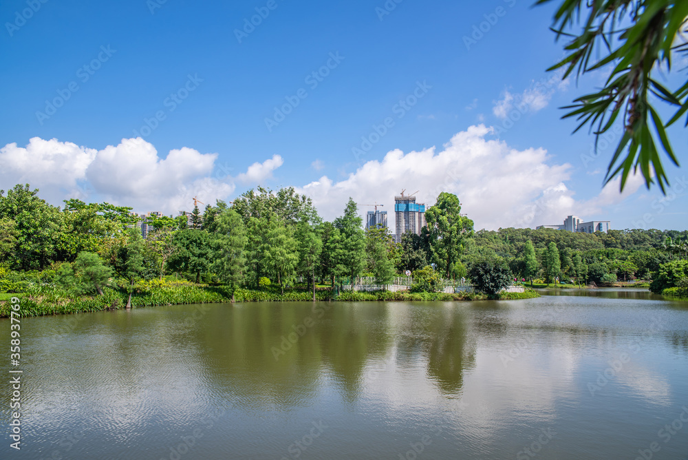 中国广州市南沙区蒲州花园湖景