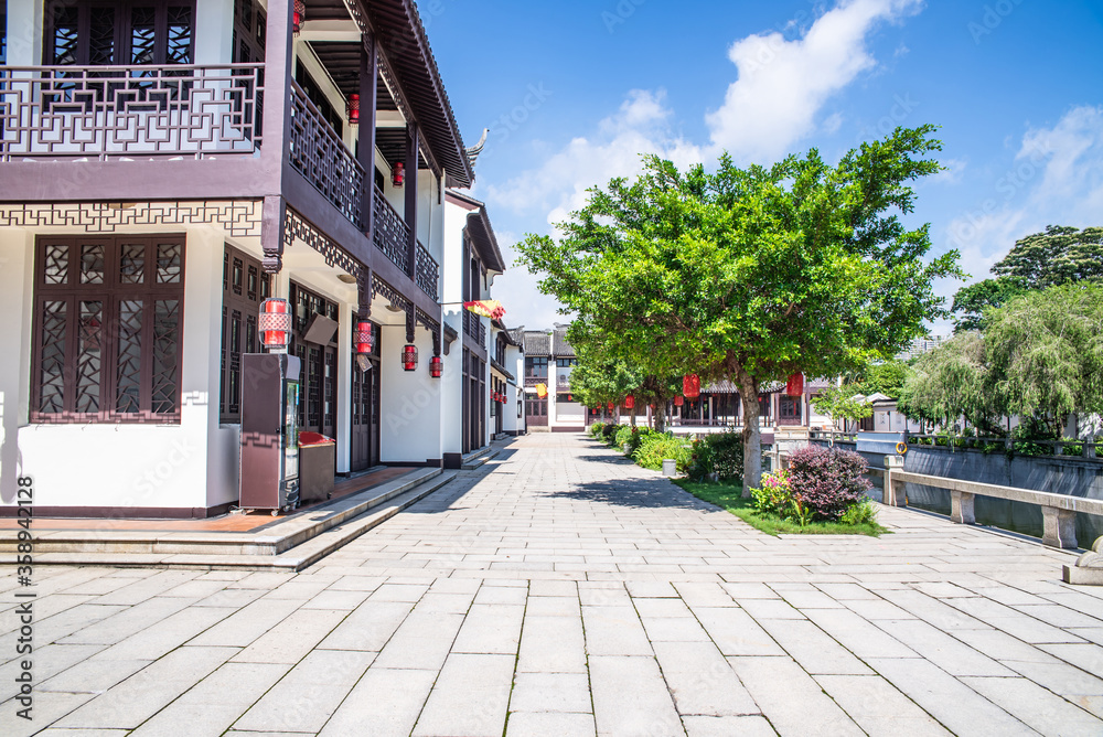 中国广州南沙水乡一条街的风景