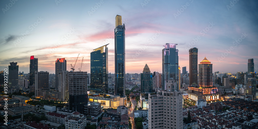 city skyline in shanghai china