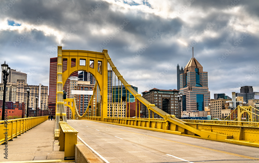 Andy Warhol Bridge across the Allegheny River in Pittsburgh, Pennsylvania