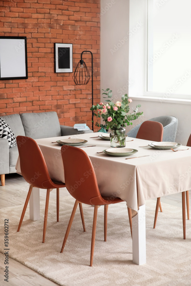 Interior of modern stylish dining room